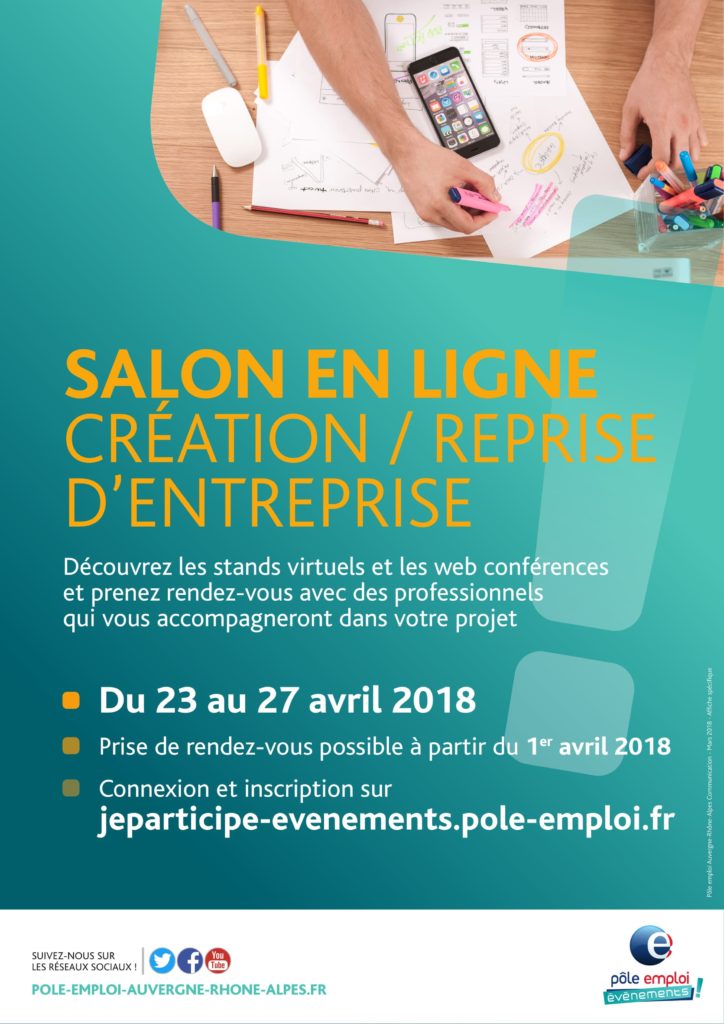 Affiche Salon en ligne Création / reprise d'entreprise | Baya Consulting